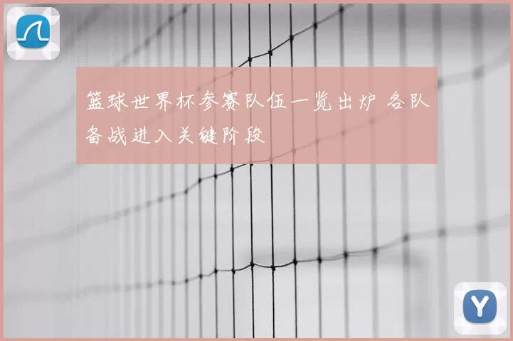 篮球世界杯参赛队伍一览出炉 各队备战进入关键阶段